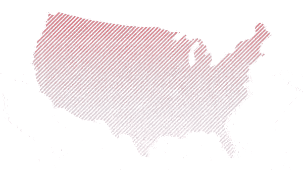 Map of the United States with location pins highlighting regional offices.
